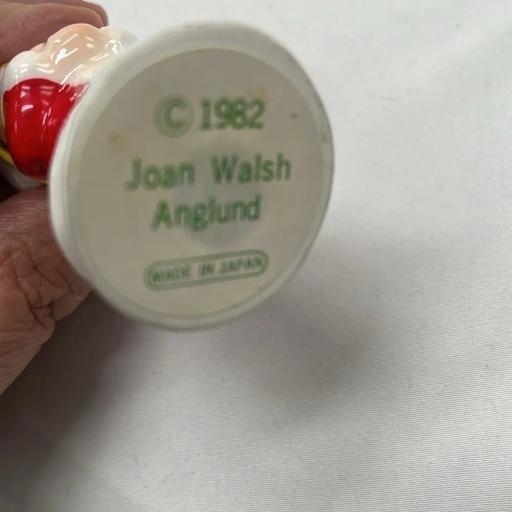 Vintage Joan Walsh Anglund Porcelain Christmas Ornament Girl with Bear